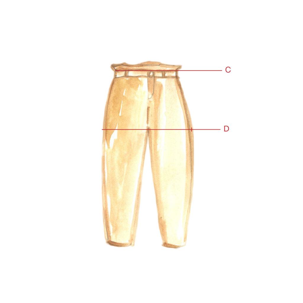 Misure taglie Maison Cherie_misure pantalone