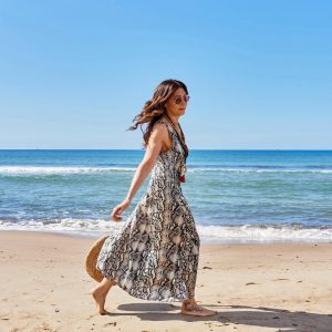 Python pattern Acapulco dress maison cherie